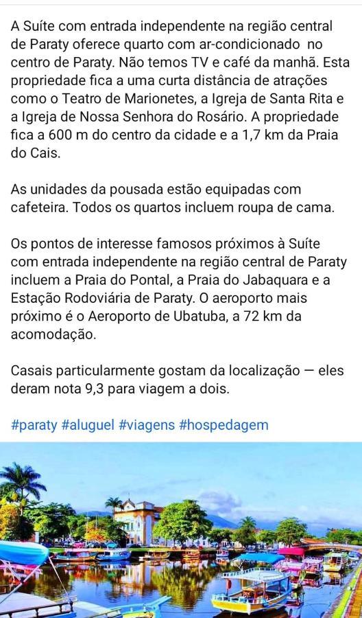 Suíte com entrada independente na região central de Paraty Exterior foto